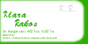 klara rakos business card